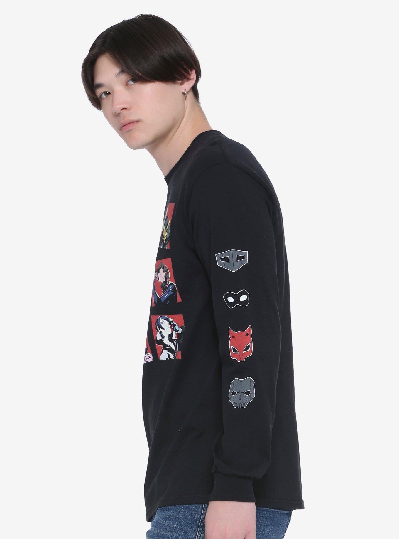 Persona 5 Character Squares Long-Sleeve T-Shirt, BLACK, alternate