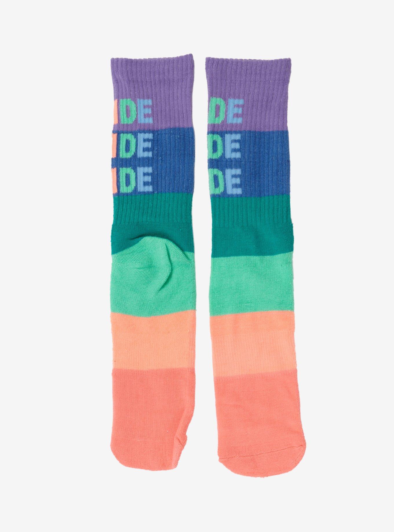 Pride Pride Pride Gradient Crew Socks - BoxLunch Exclusive, , alternate
