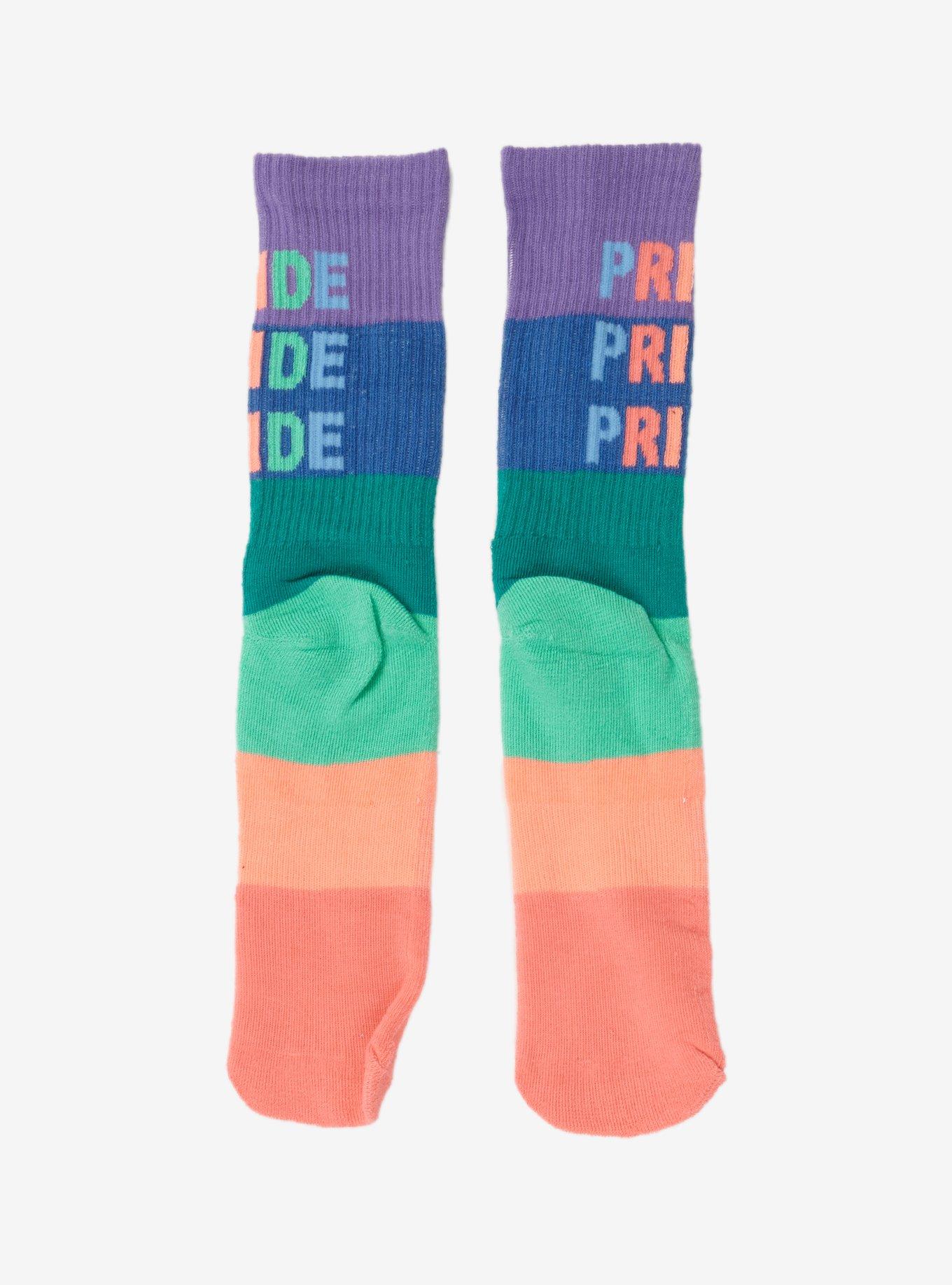 Pride Pride Pride Gradient Crew Socks - BoxLunch Exclusive, , alternate