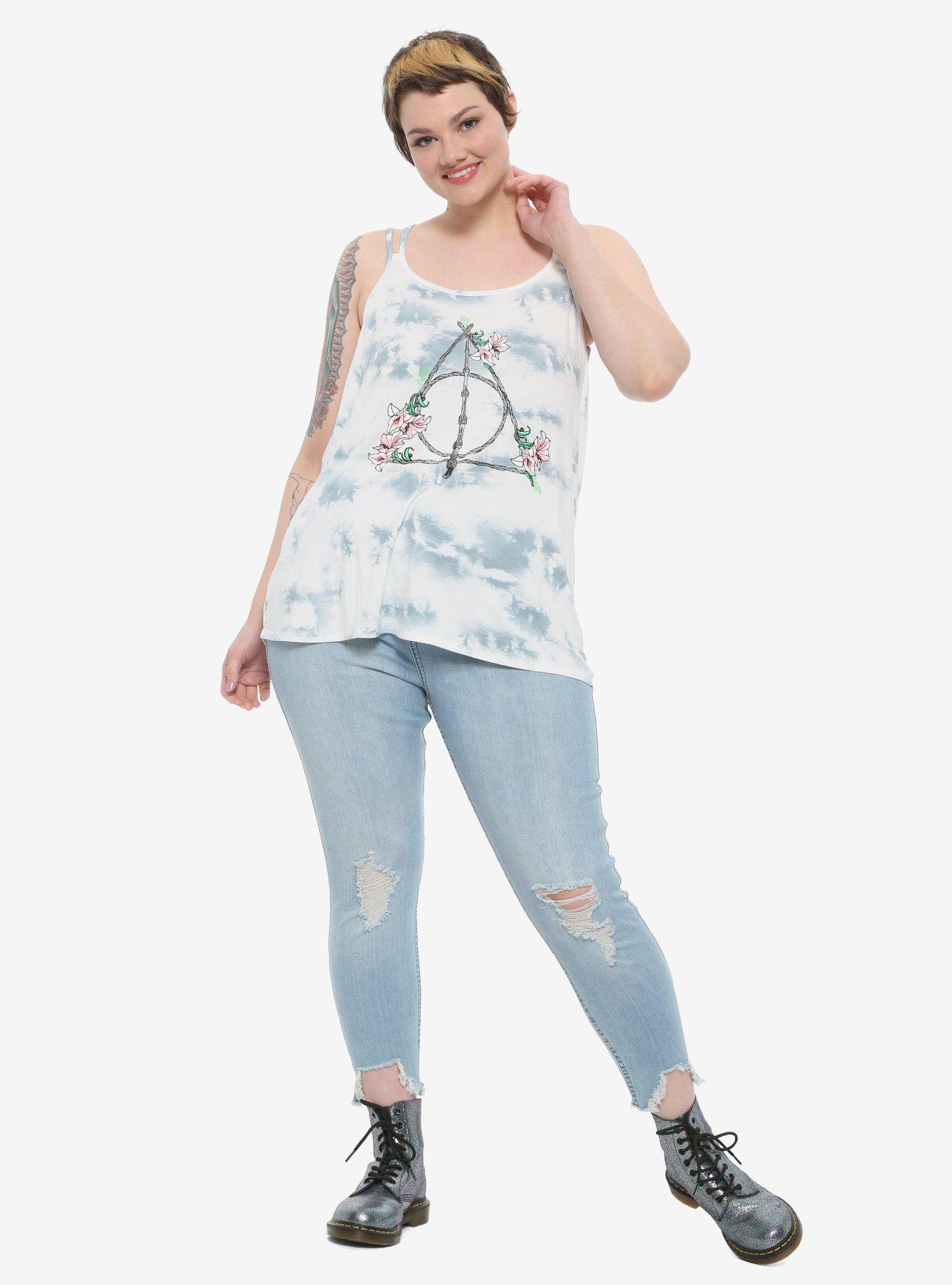Harry Potter Deathly Hallows Lily Strappy Tank Top Plus Size, MULTI, alternate