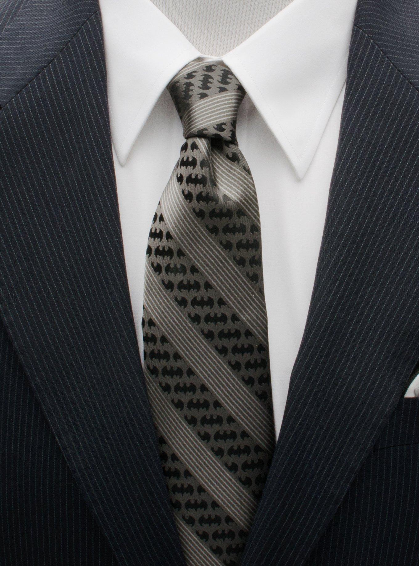 DC Comics Batman Black Pinstripe Tie