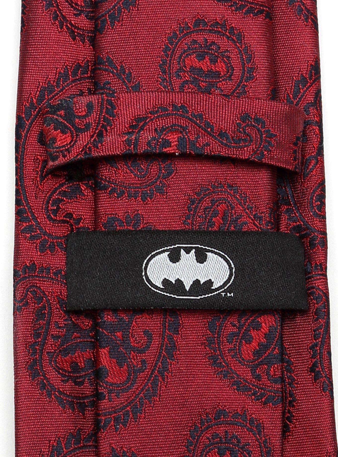 DC Comics Batman Red Paisley Tie, , alternate