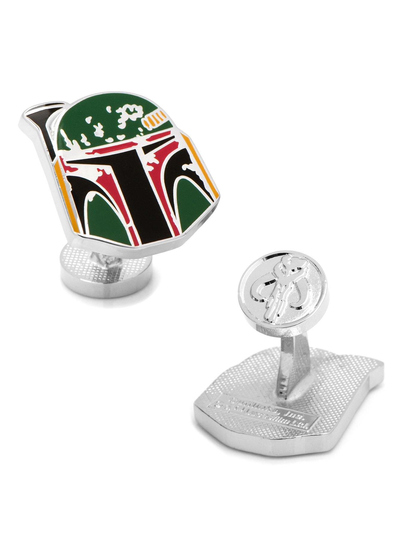 Star Wars Boba Fett Distressed Helmet Cufflinks, , alternate