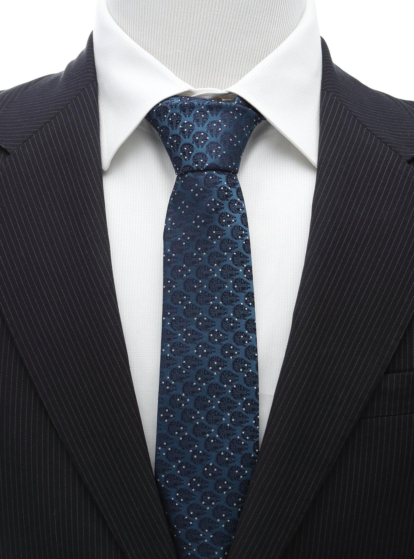 Star Wars Millennium Falcon Dot Blue Tie, , alternate