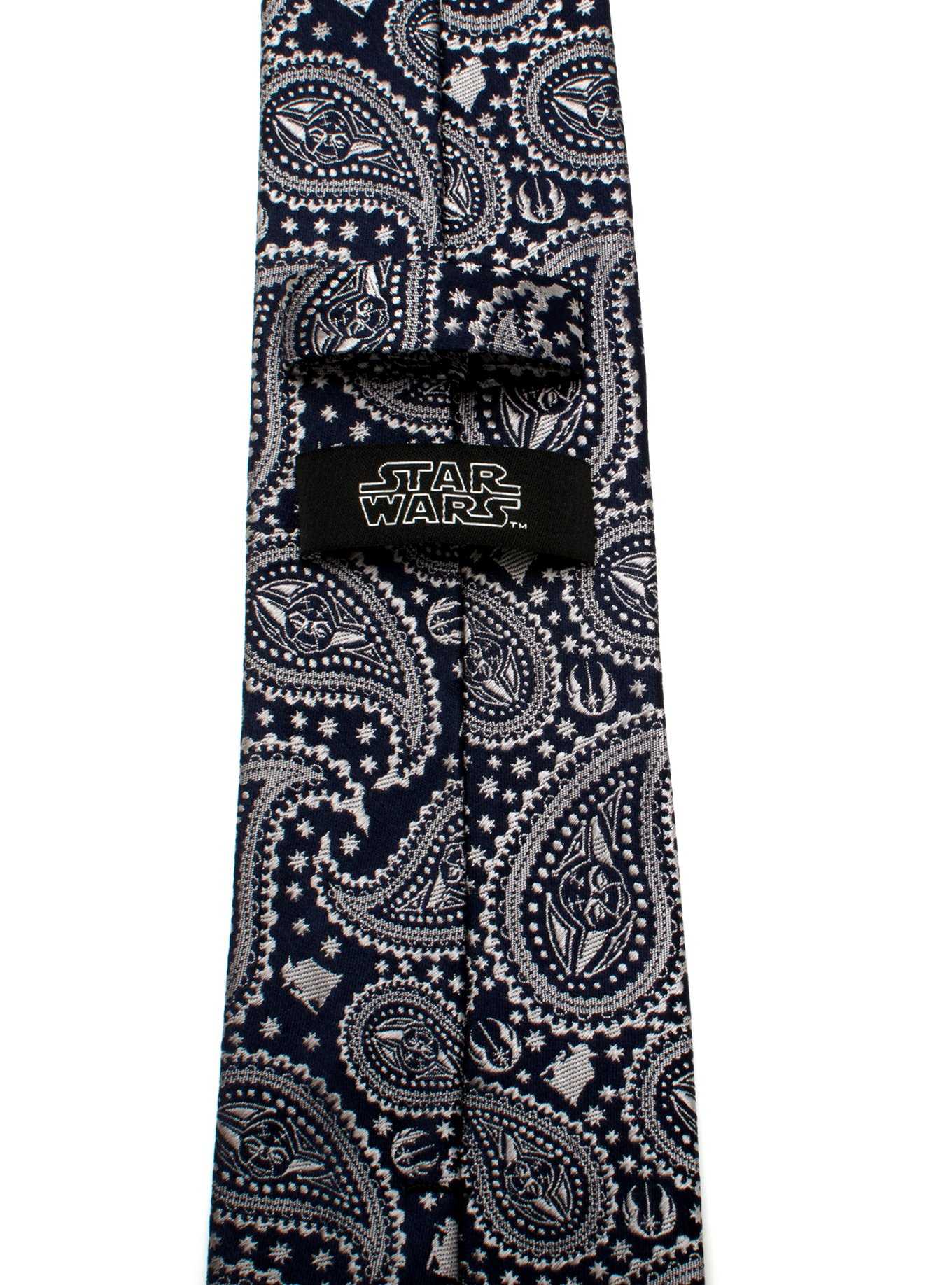 Star Wars Yoda Navy Paisley Mens Tie, , hi-res