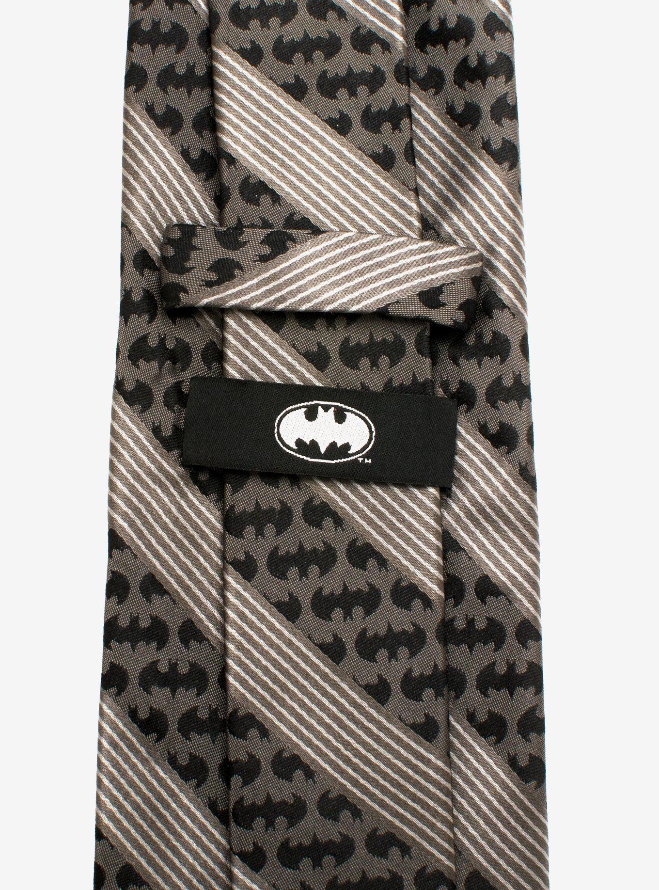 DC Comics Batman Black Pinstripe Tie, , alternate