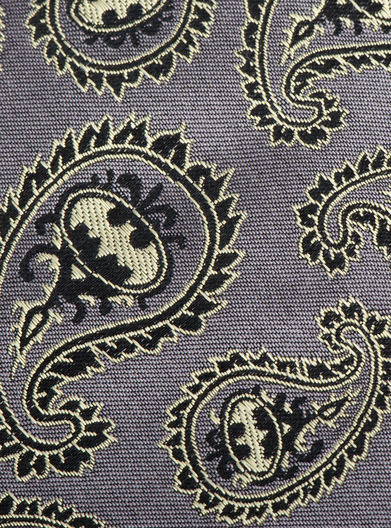 DC Comics Batman Gray and Yellow Paisley Tie, , alternate