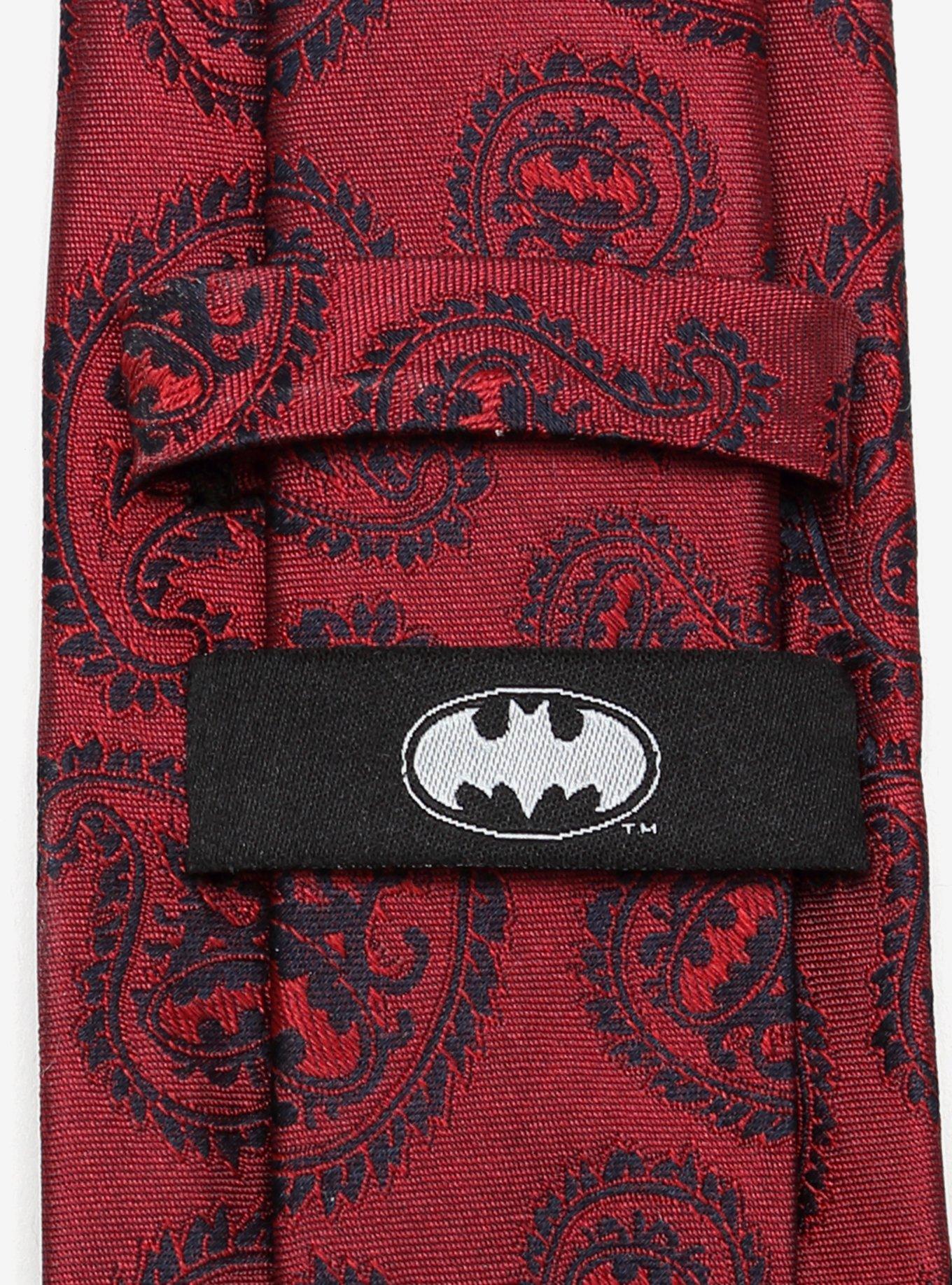 DC Comics Batman Red Paisley Tie, , alternate
