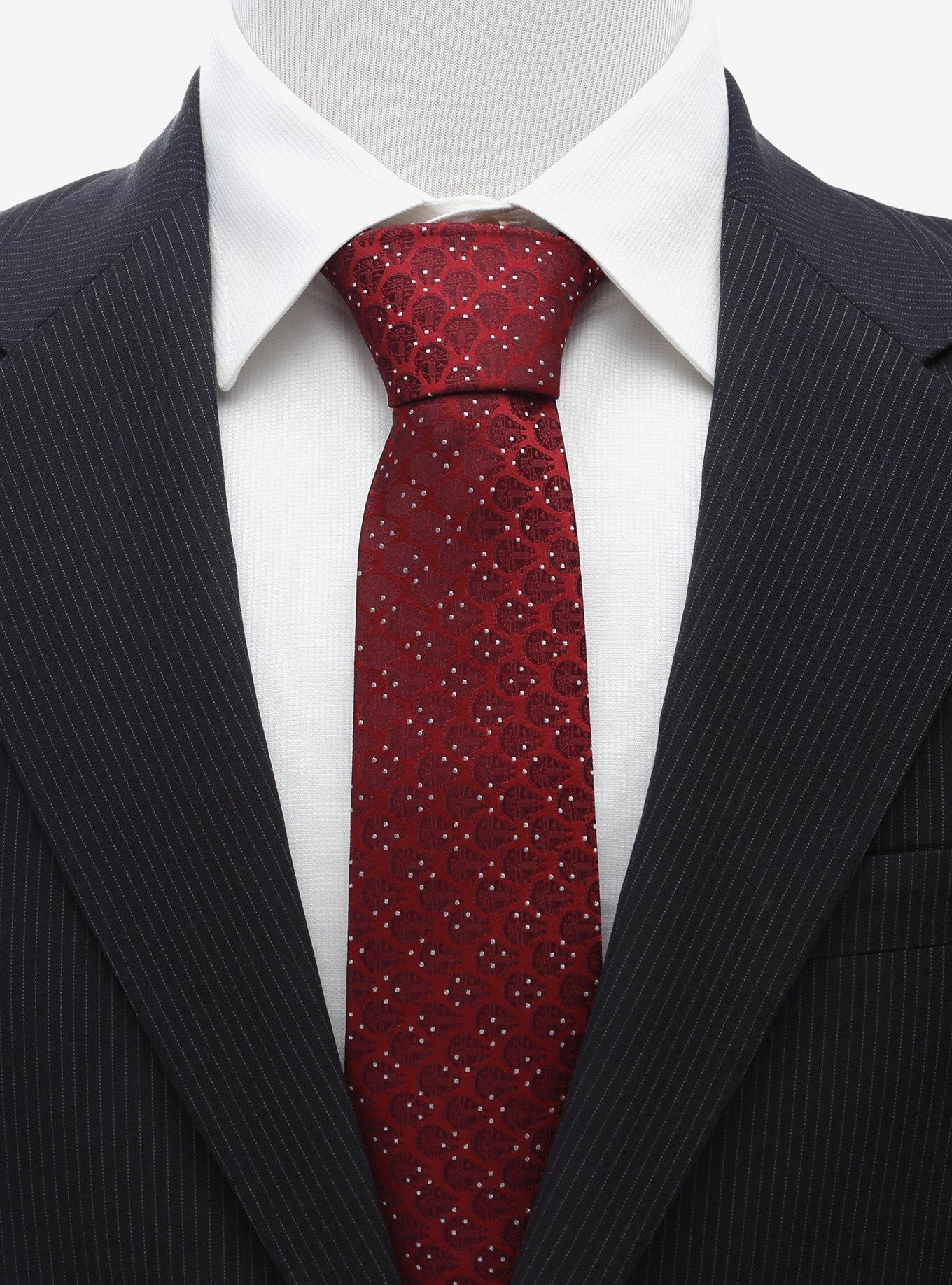 Star Wars Millennium Falcon Dot Red Tie, , alternate
