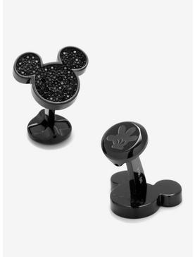 Disney Mickey Mouse Stainless Steel Black Pave Crystal Cufflinks, , hi-res