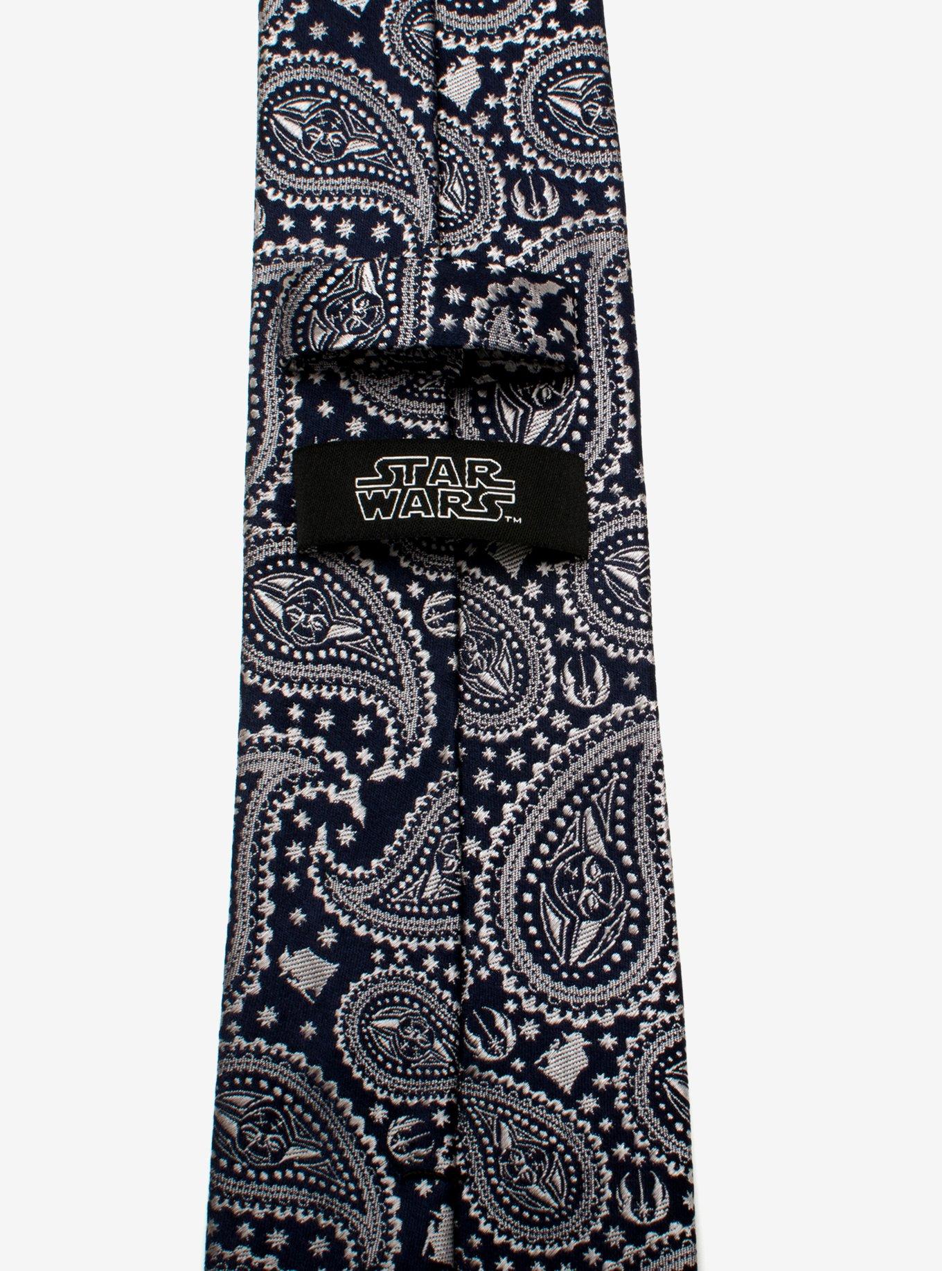 Star Wars Yoda Navy Paisley Mens Tie, , hi-res