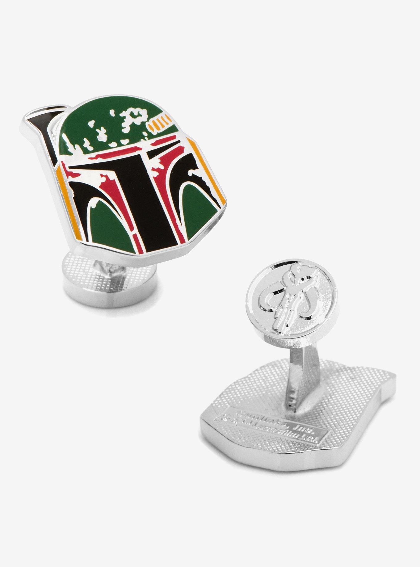Star Wars Boba Fett Distressed Helmet Cufflinks, , hi-res