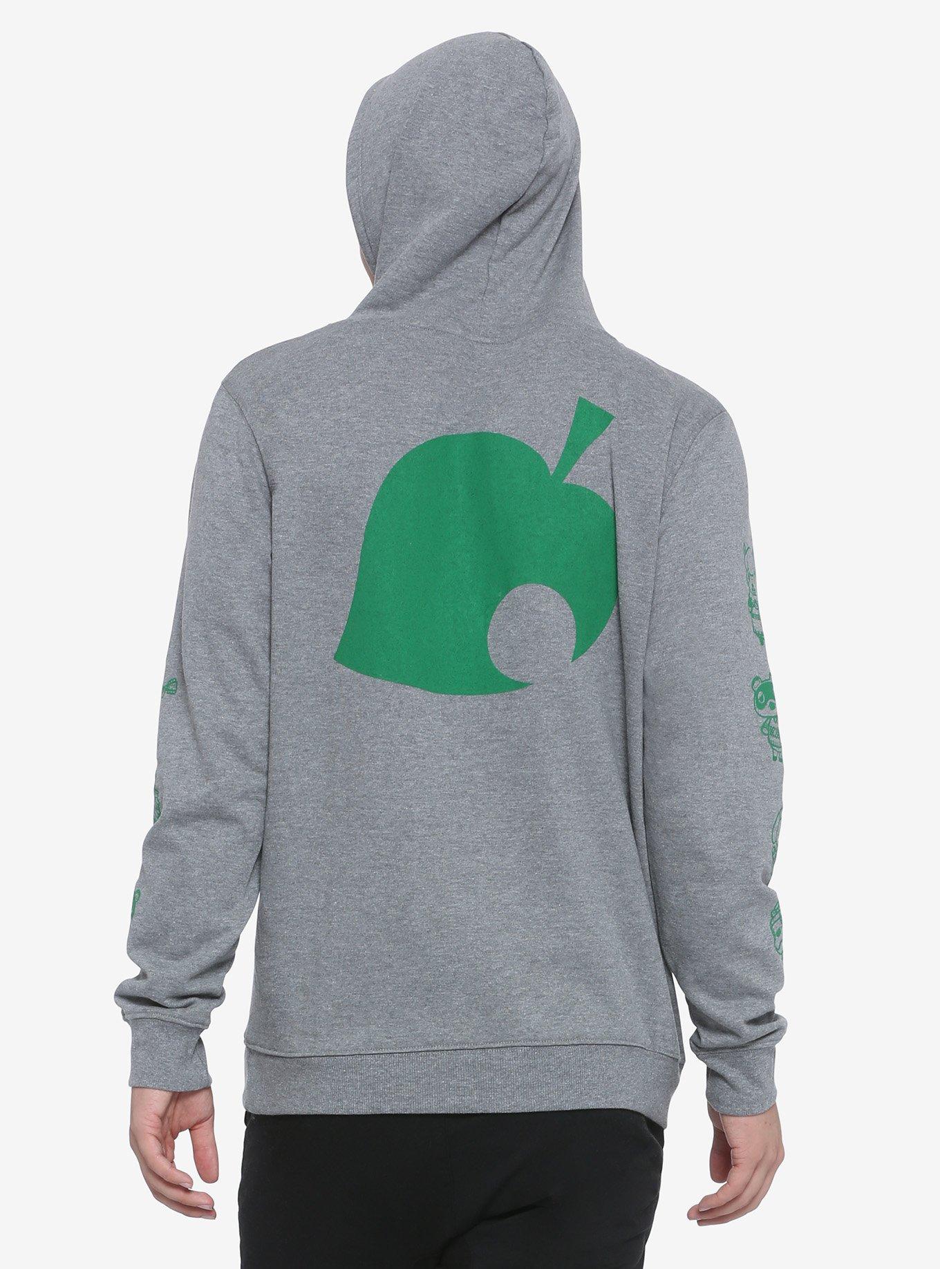 Animal Crossing Leaf Hoodie, GREY, alternate