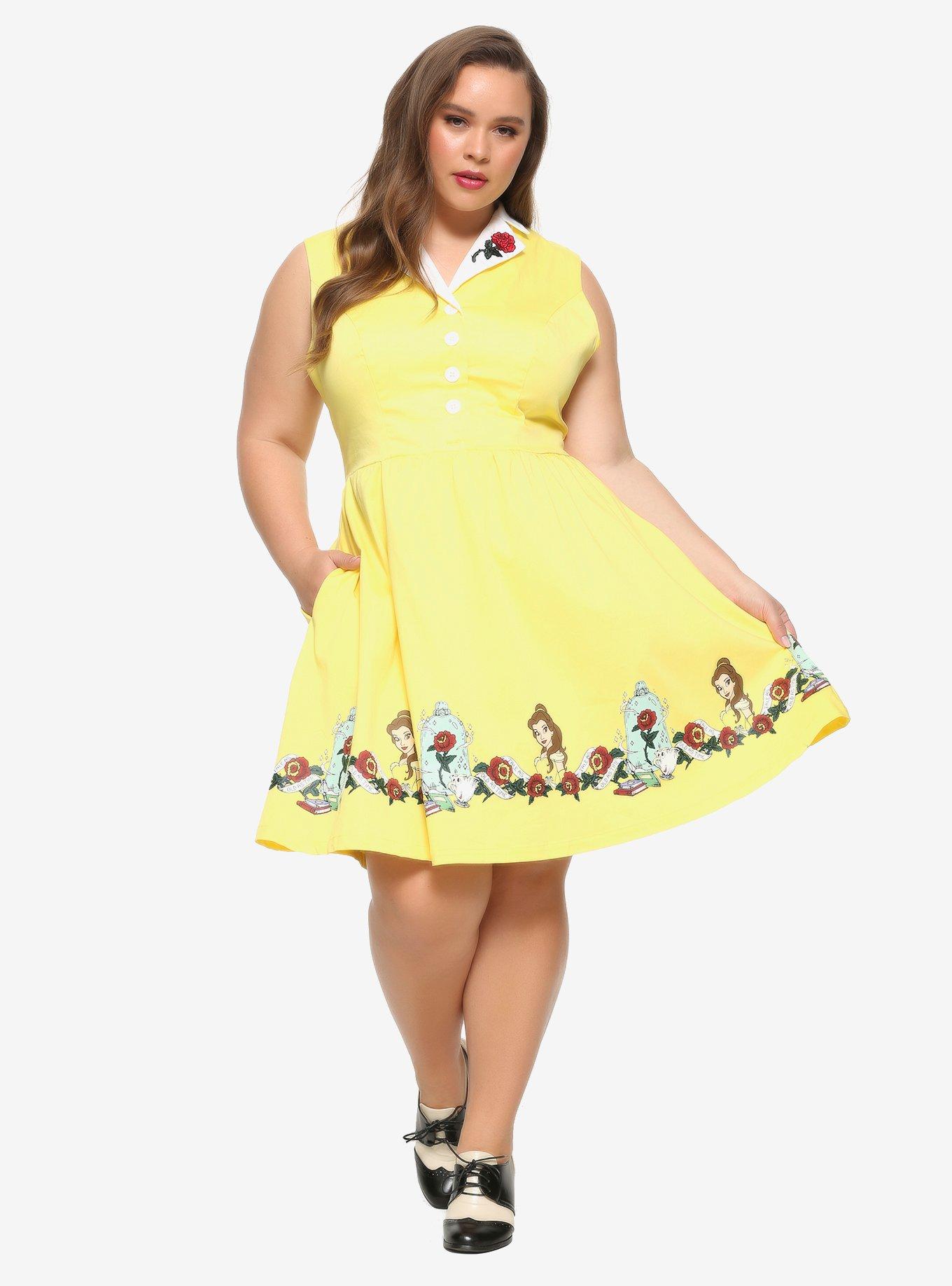 Her Universe Disney Beauty And The Beast Belle Retro Dress Plus Size, MULTI, alternate