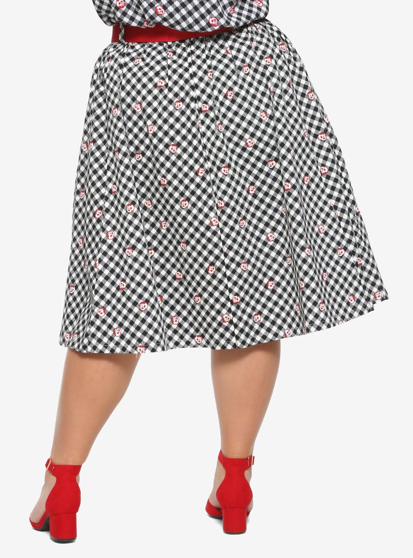 Her Universe Disney Snow White And The Seven Dwarfs Poison Apple Gingham Retro Skirt Plus Size, MULTI, alternate