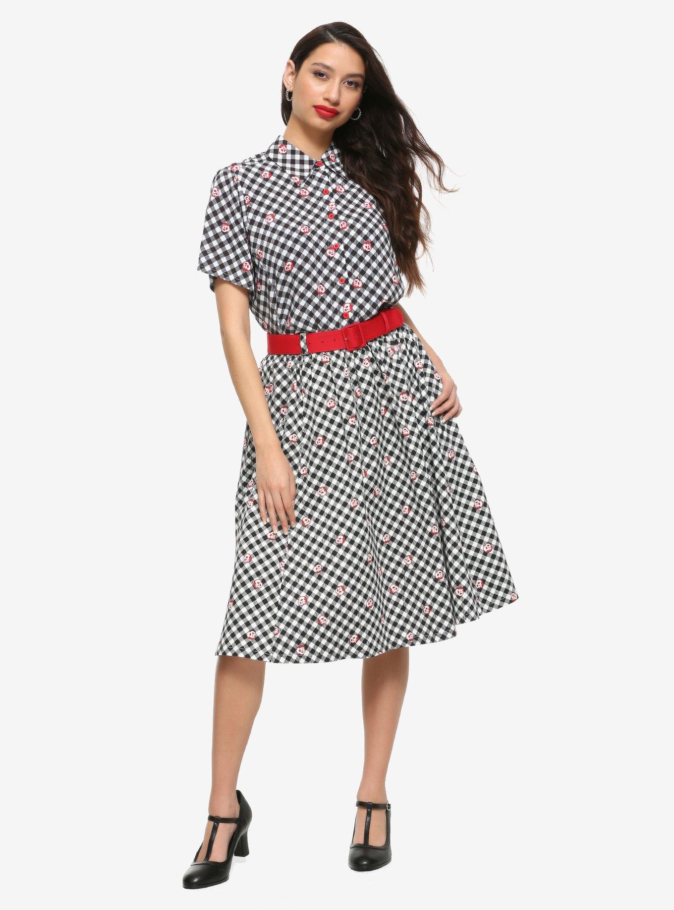 Her Universe Disney Snow White And The Seven Dwarfs Poison Apple Gingham Retro Skirt, MULTI, alternate