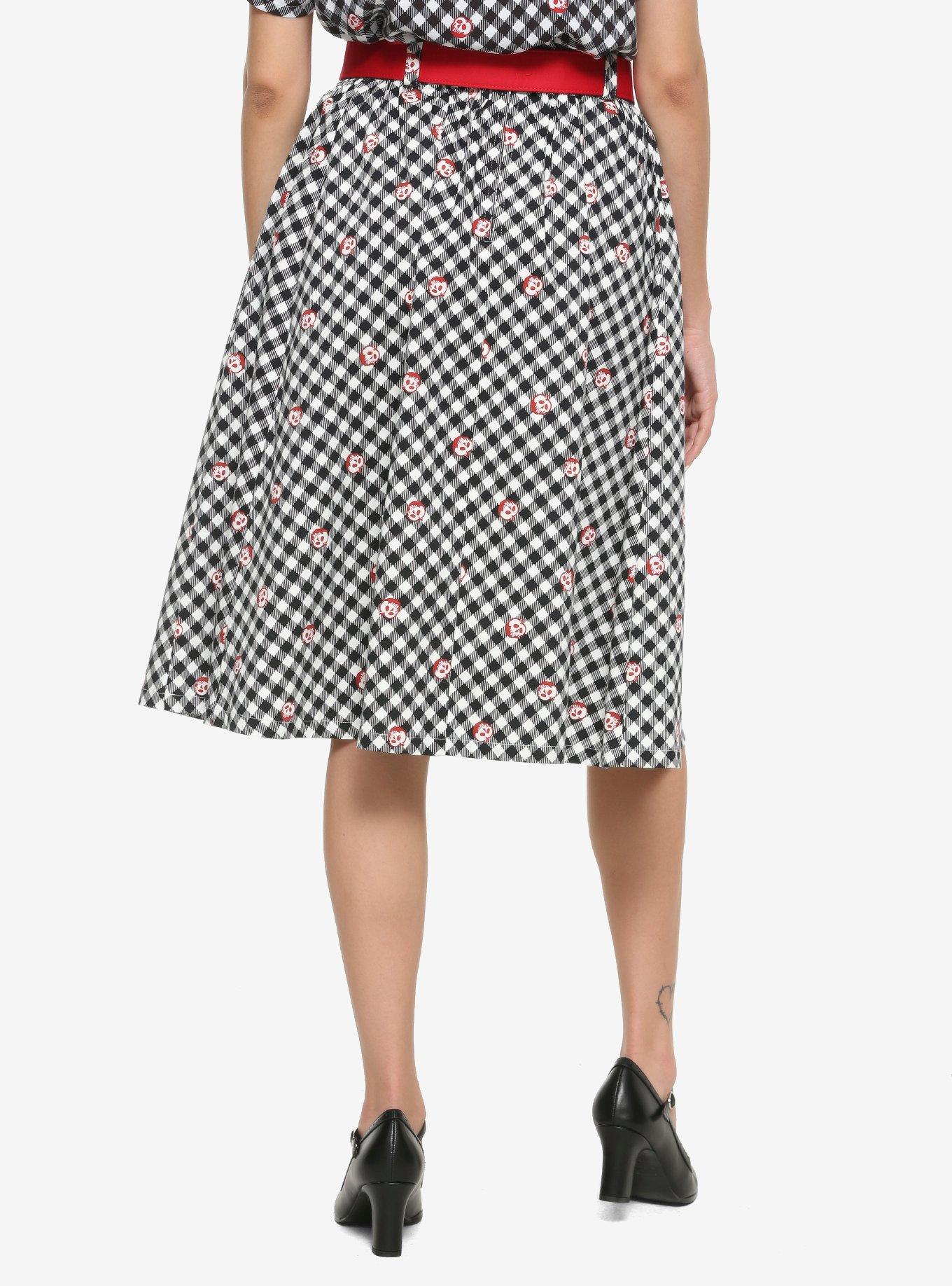 Her Universe Disney Snow White And The Seven Dwarfs Poison Apple Gingham Retro Skirt, MULTI, alternate