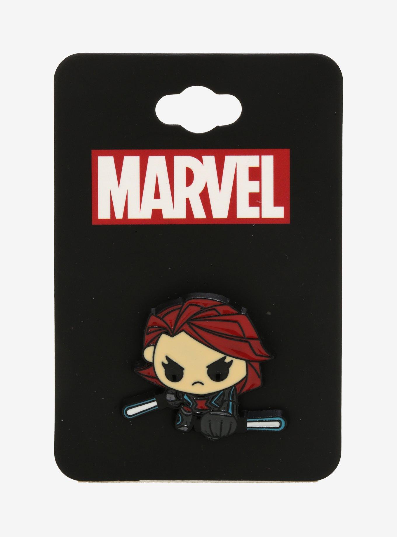 Marvel Black Widow Chibi Enamel Pin - BoxLunch Exclusive, , alternate