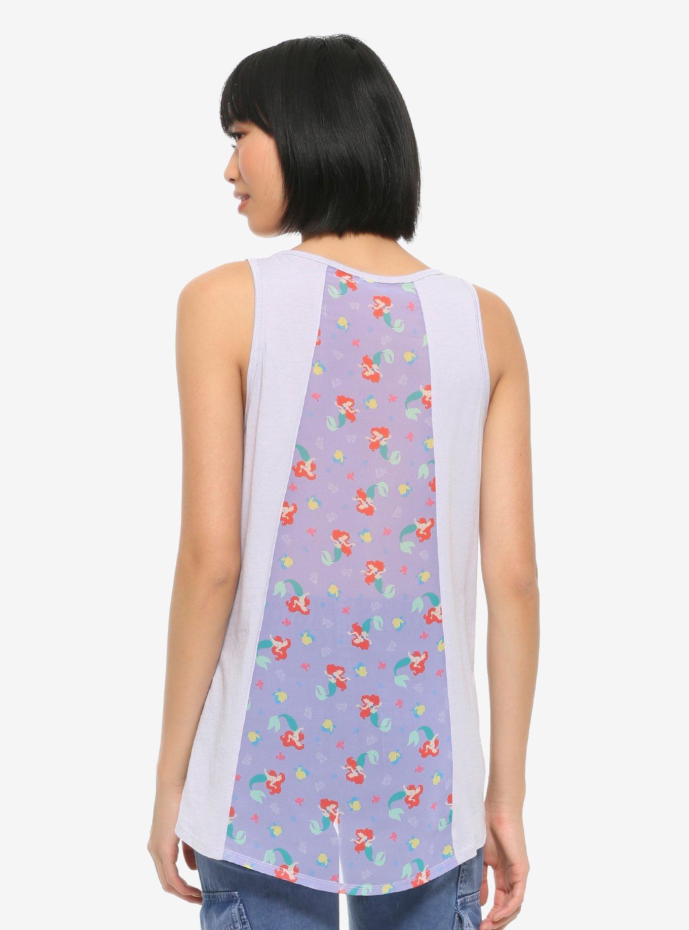 Disney The Little Mermaid Ariel Chiffon Back Girls Tank Top, MULTI, alternate