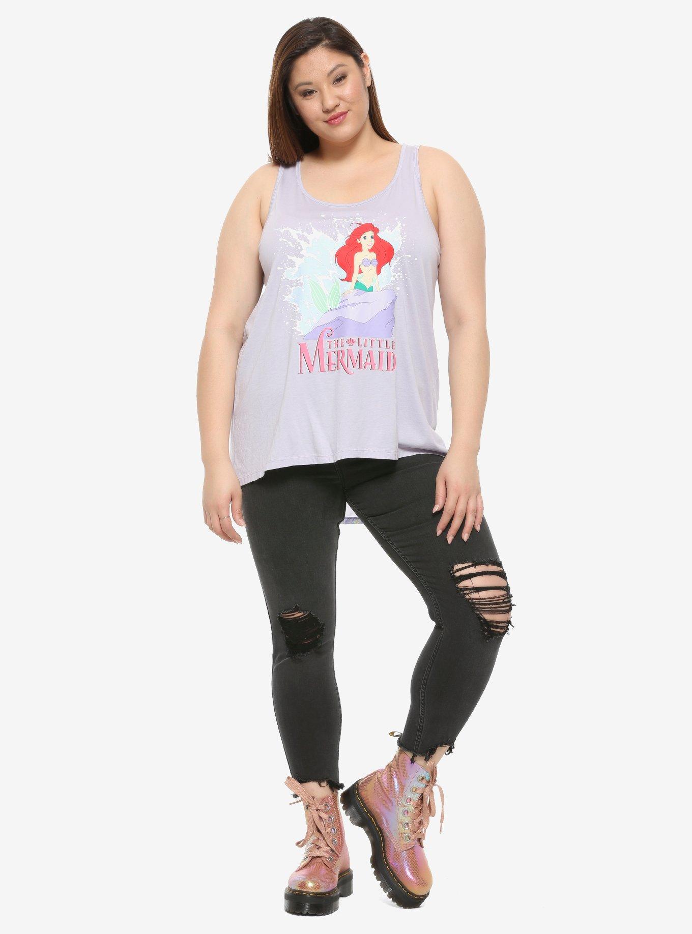 Disney The Little Mermaid Ariel Chiffon Back Girls Tank Top Plus Size, MULTI, alternate