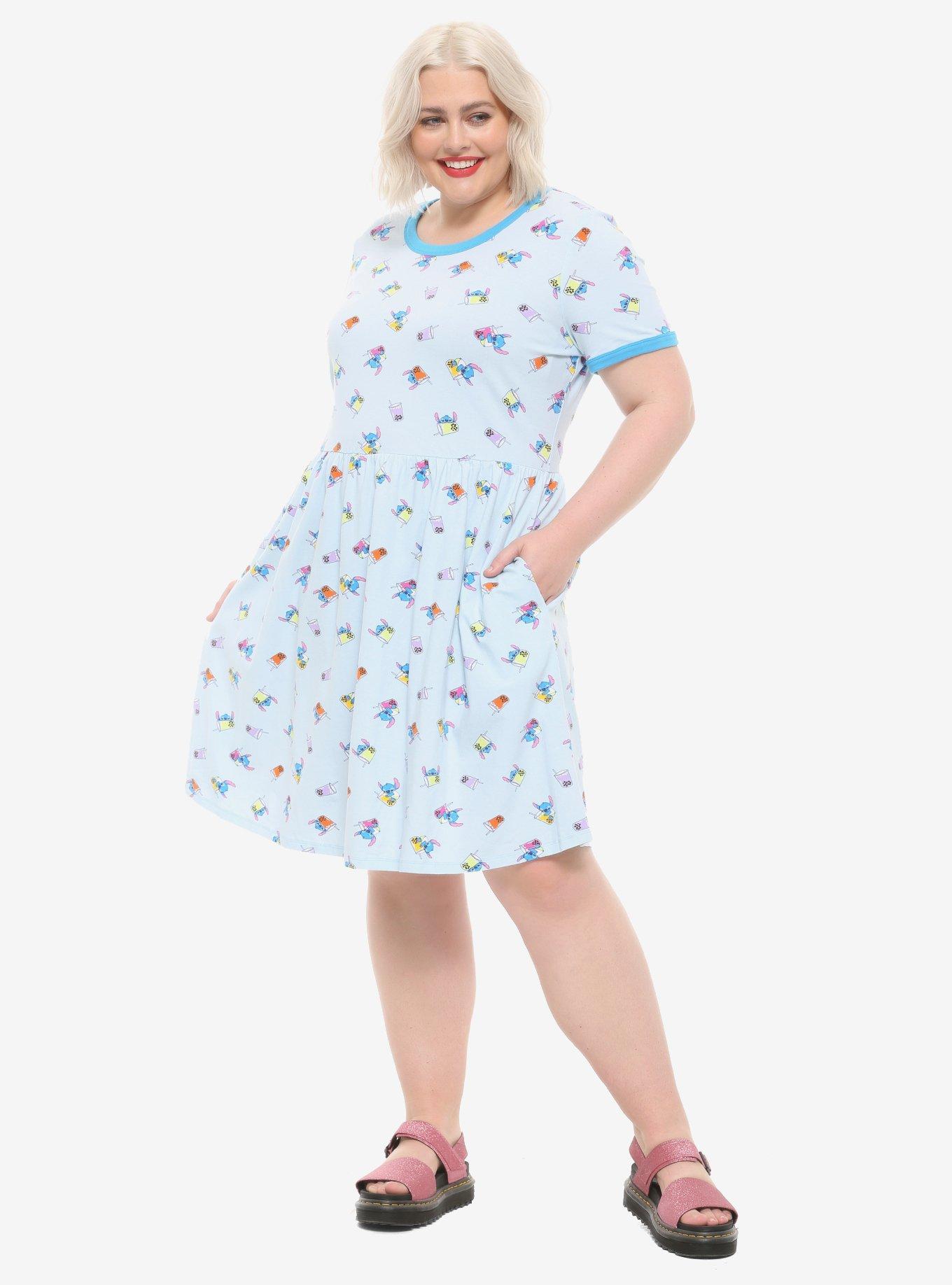 Disney Lilo & Stitch Boba Ringer Dress Plus Size, MULTI, alternate