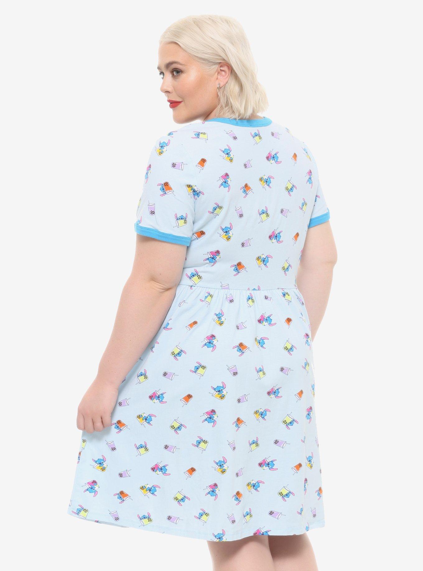 Disney Lilo & Stitch Boba Ringer Dress Plus Size, MULTI, alternate