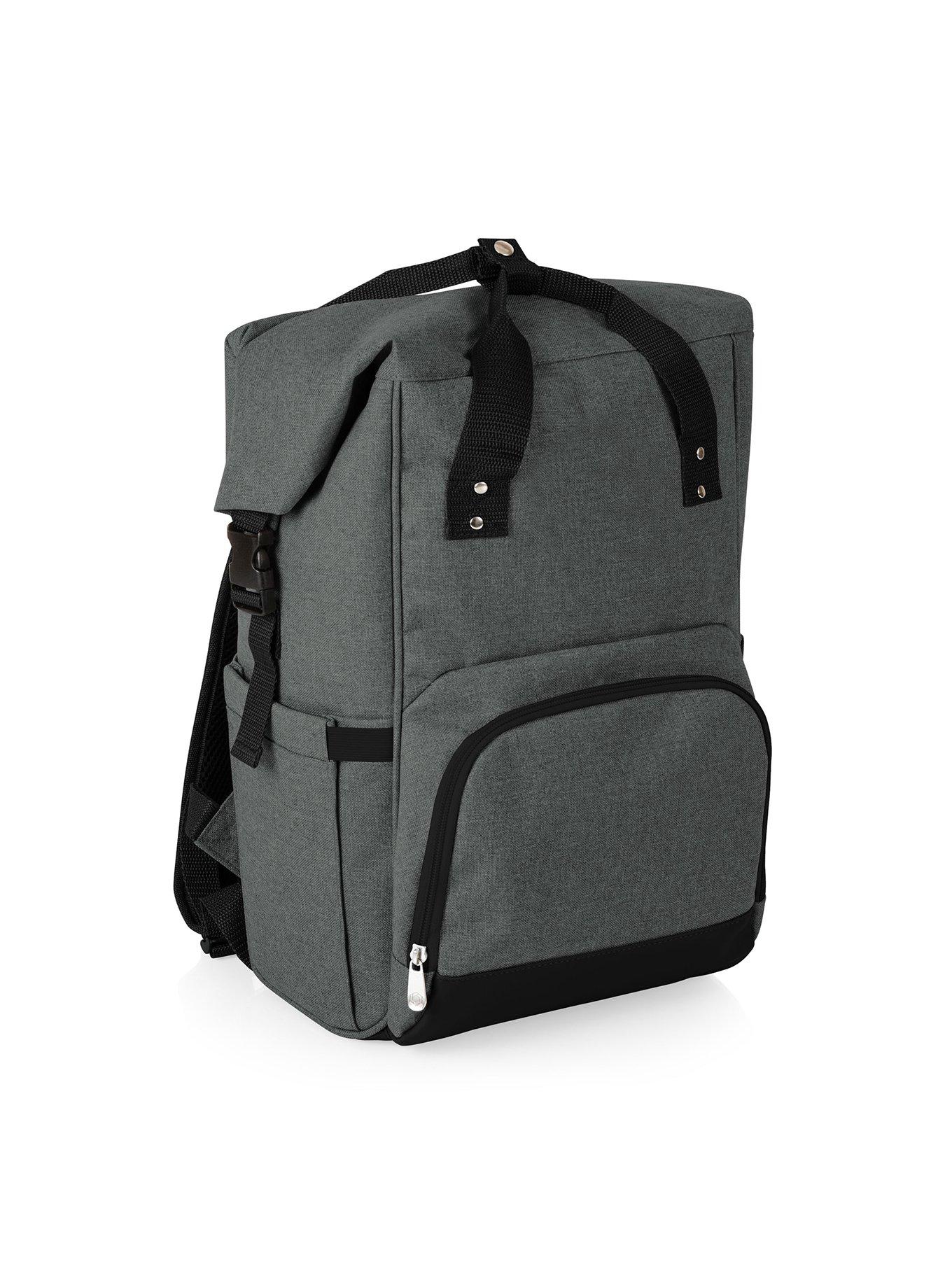 On The Go Roll-Top Heathered Gray Cooler Backpack , , alternate