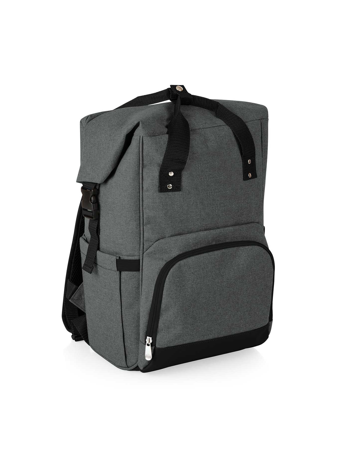 On The Go Roll-Top Heathered Gray Cooler Backpack , , hi-res