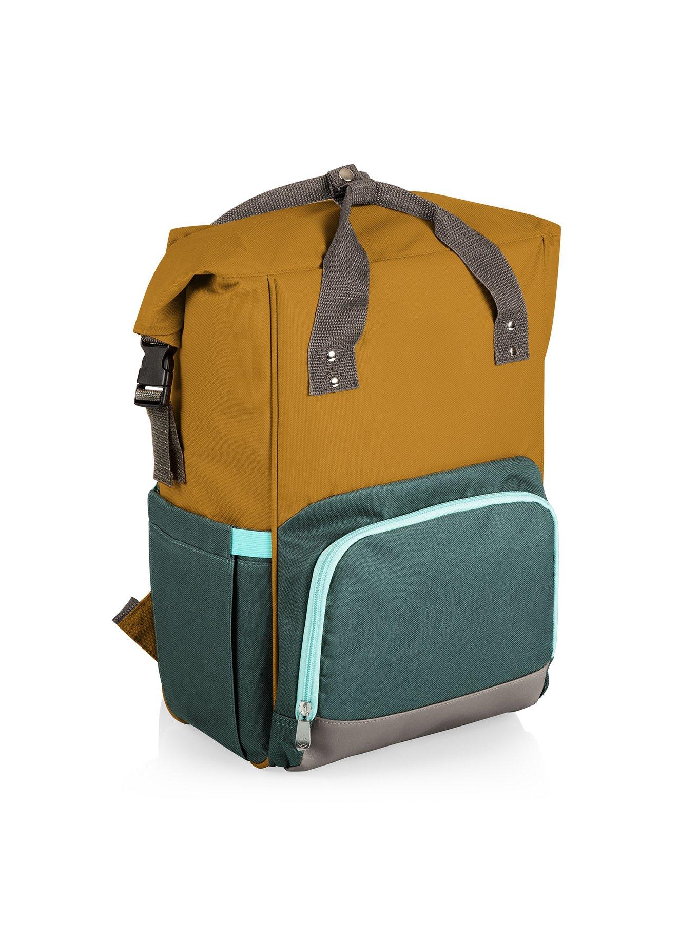 On The Go Roll-Top Mustard Cooler Backpack, , hi-res