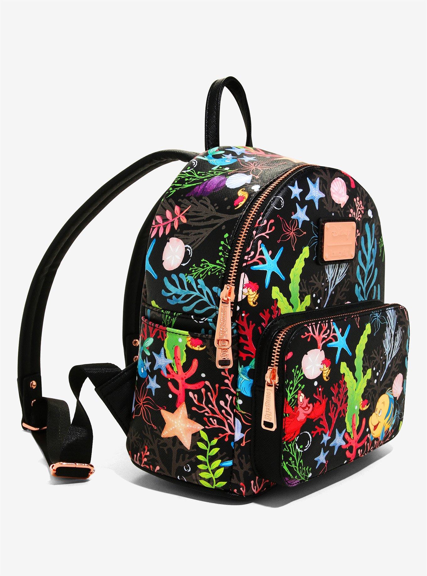 Loungefly Disney The Little Mermaid Flounder & Sebastian Undersea Mini Backpack - BoxLunch Exclusive, , alternate