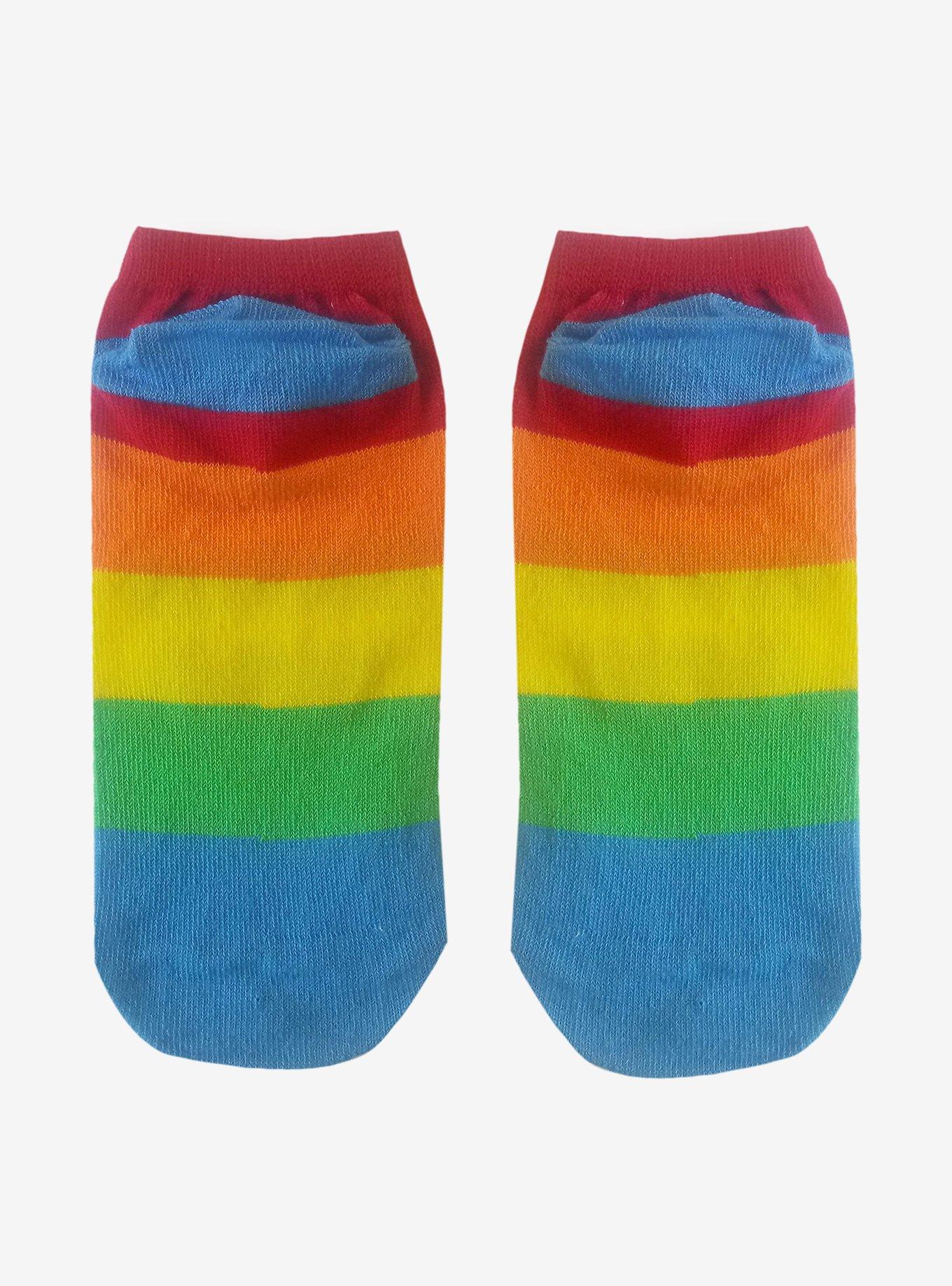 Smol Gay Rainbow No-Show Socks, , alternate