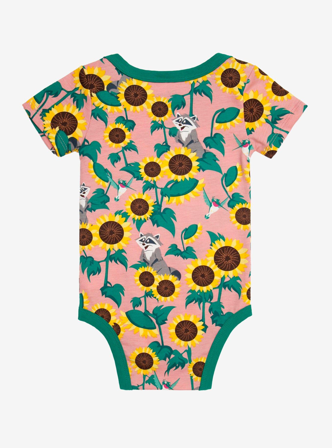 Our Universe Disney Pocahontas Meeko with Sunflowers Infant One-Piece - BoxLunch Exclusive, GREEN, alternate