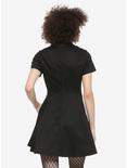 Black Button-Front Collared Dress, BLACK, alternate