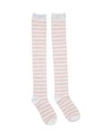 Pink & White Striped Over-The-Knee Socks, , alternate