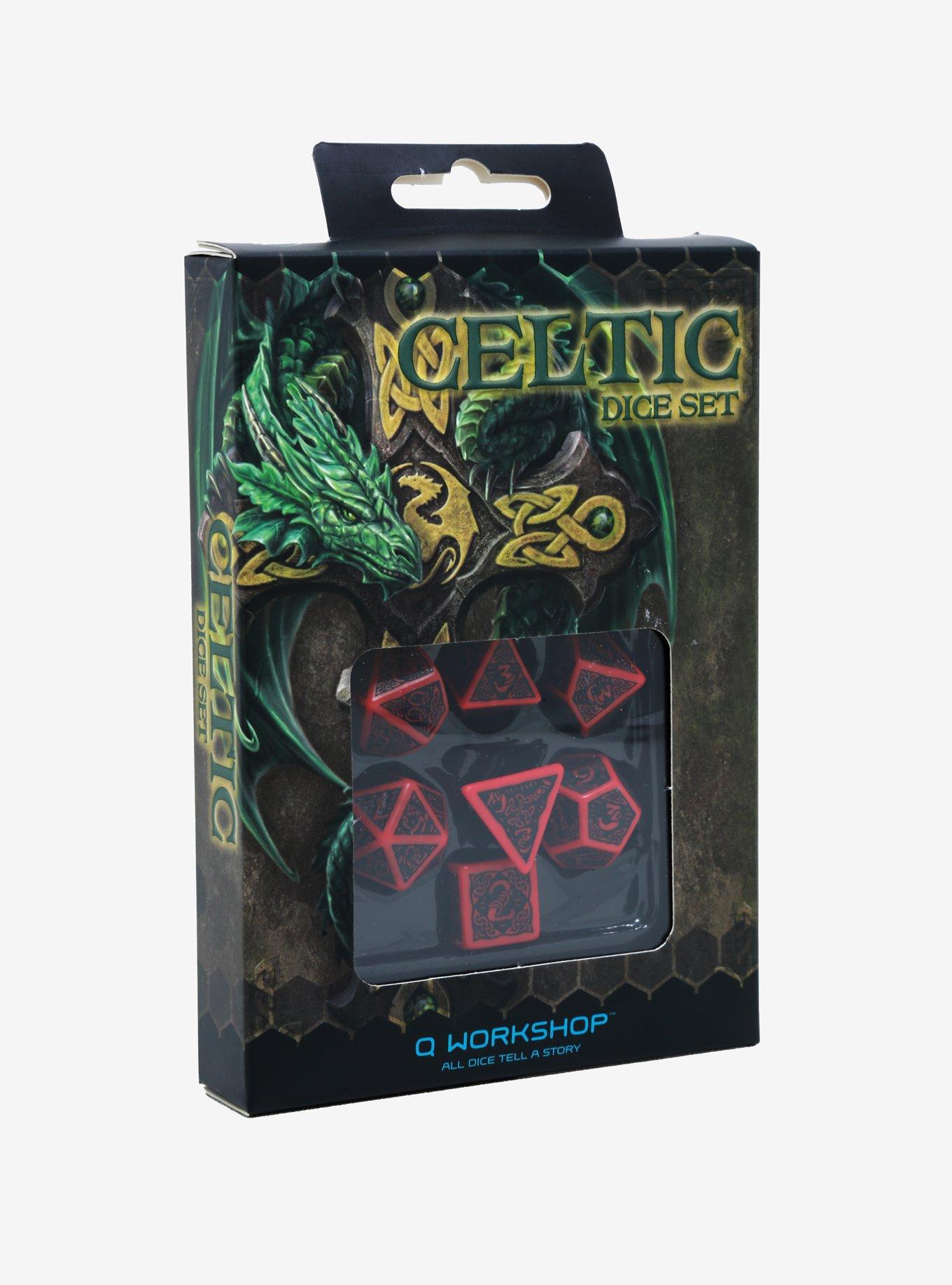 Celtic Red & Black Dice Set, , alternate