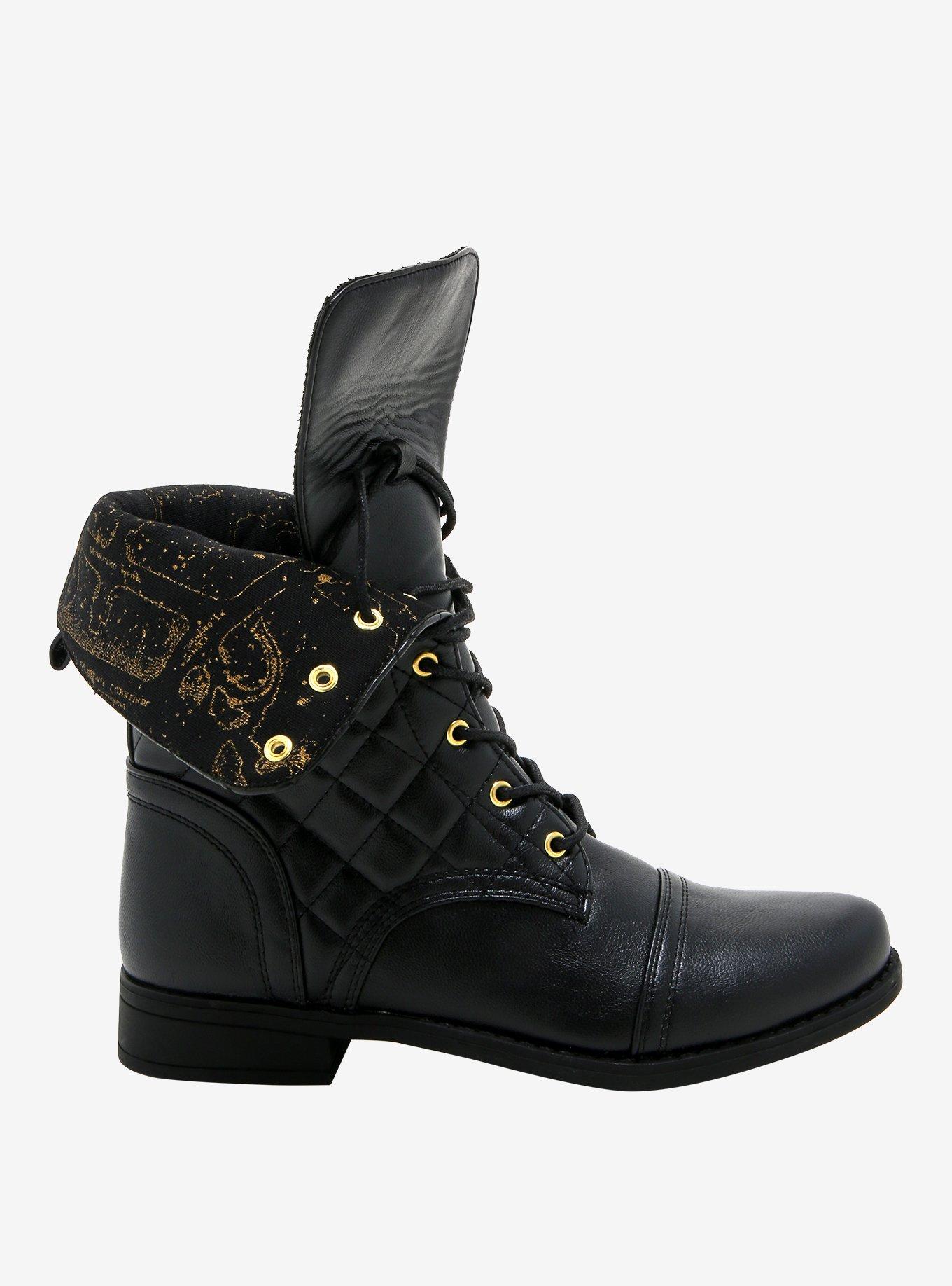 Harry Potter Marauder's Map Quilted Combat Boots, MULTI, alternate