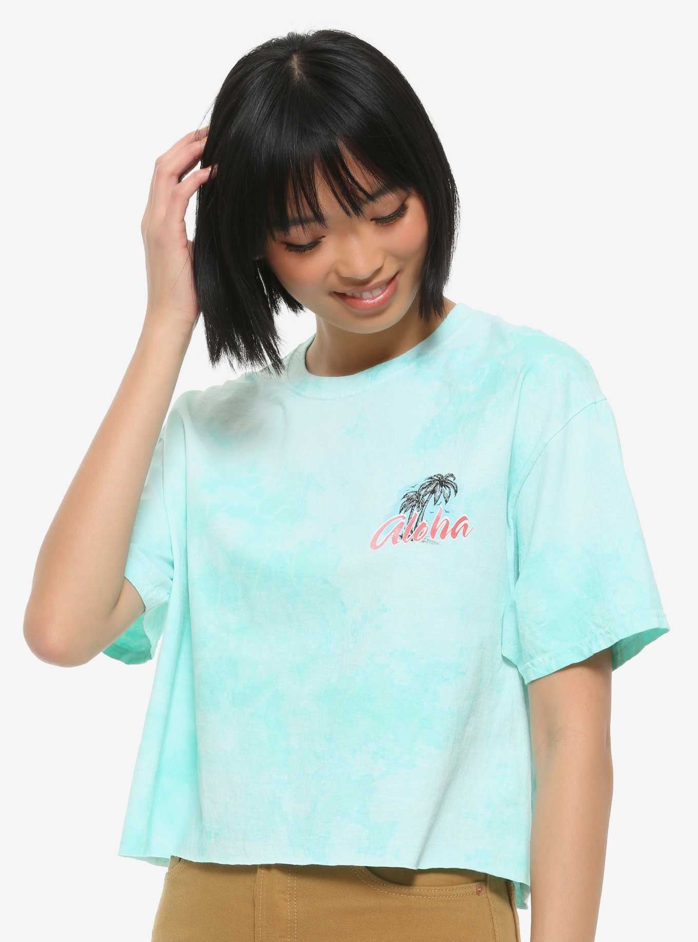 Disney Lilo & Stitch Aloha Tie-Dye Girls Crop T-Shirt, , hi-res