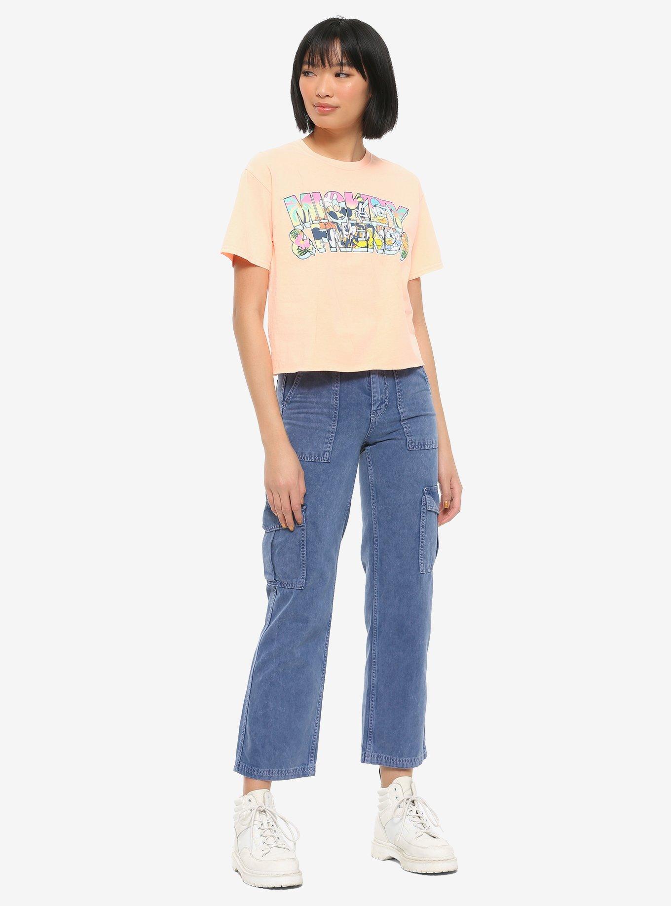 Disney Mickey Mouse & Friends Vacation Girls Crop T-Shirt, MULTI, alternate