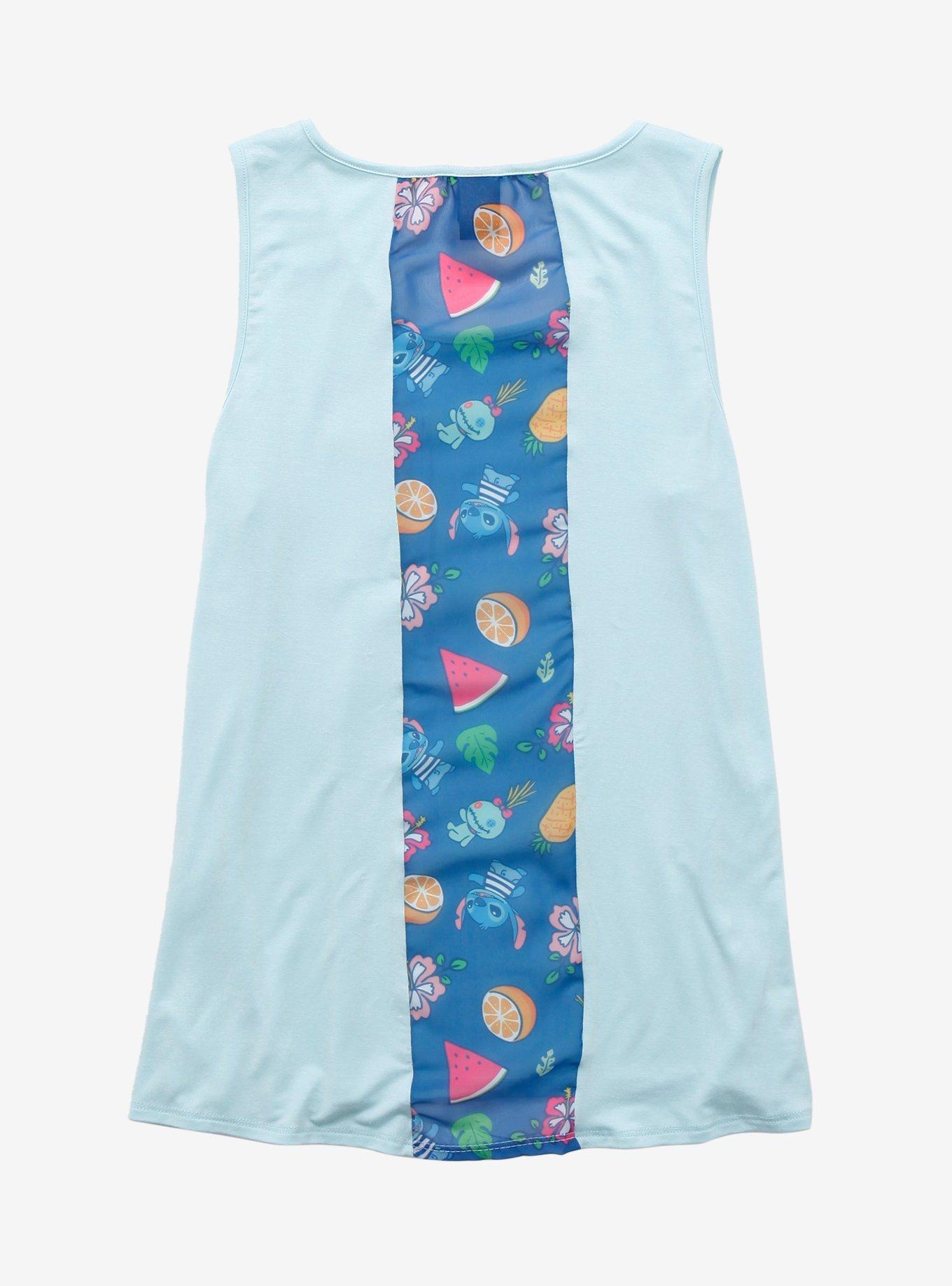 Disney Lilo & Stitch Fruit Stitch Chiffon Back Girls Tank Top, MULTI, alternate