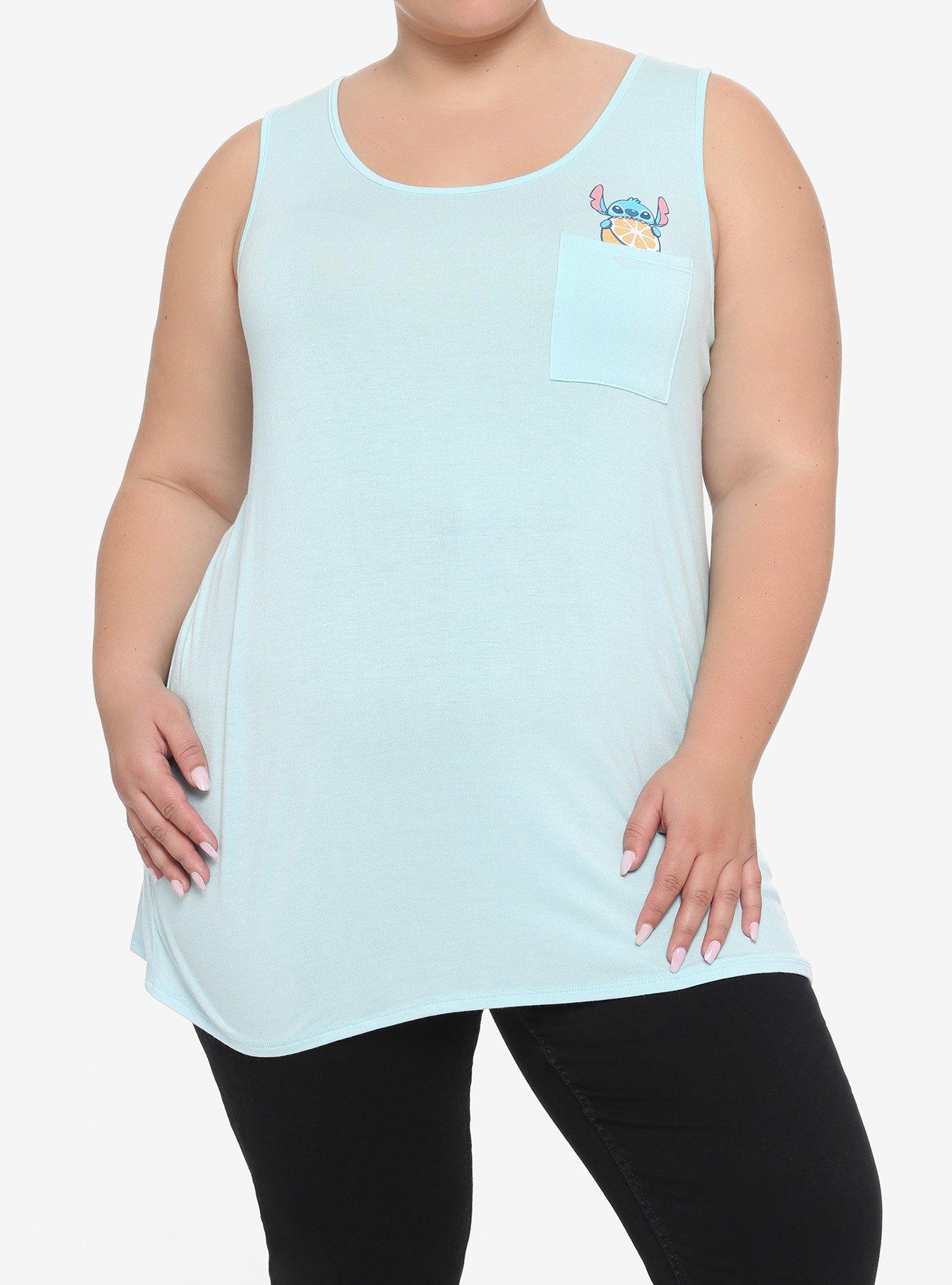 Disney Lilo & Stitch Fruit Stitch Chiffon Back Tank Top Plus Size, MULTI, alternate