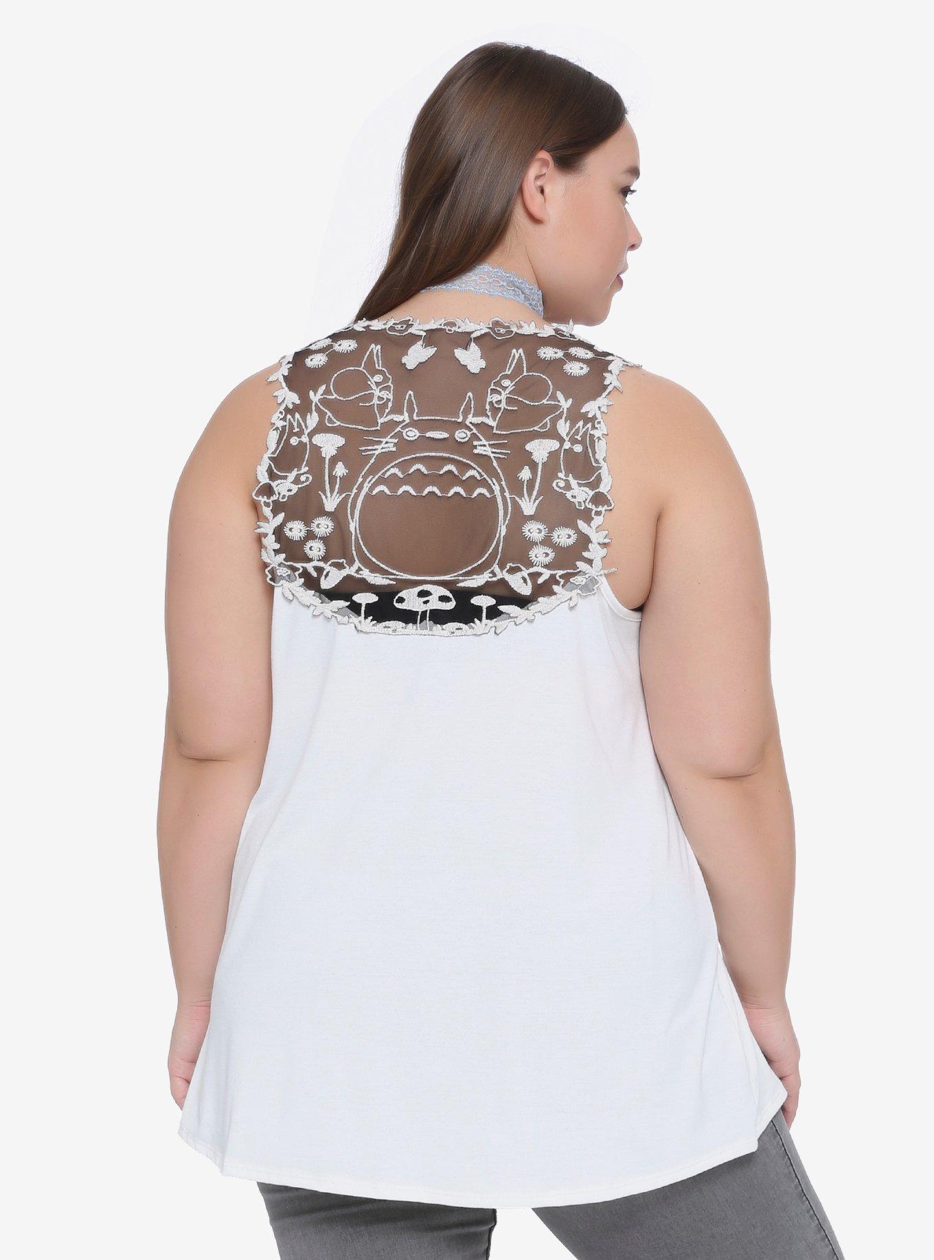 Studio Ghibli My Neighbor Totoro Crochet Back Tank Top Plus Size, MULTI, alternate