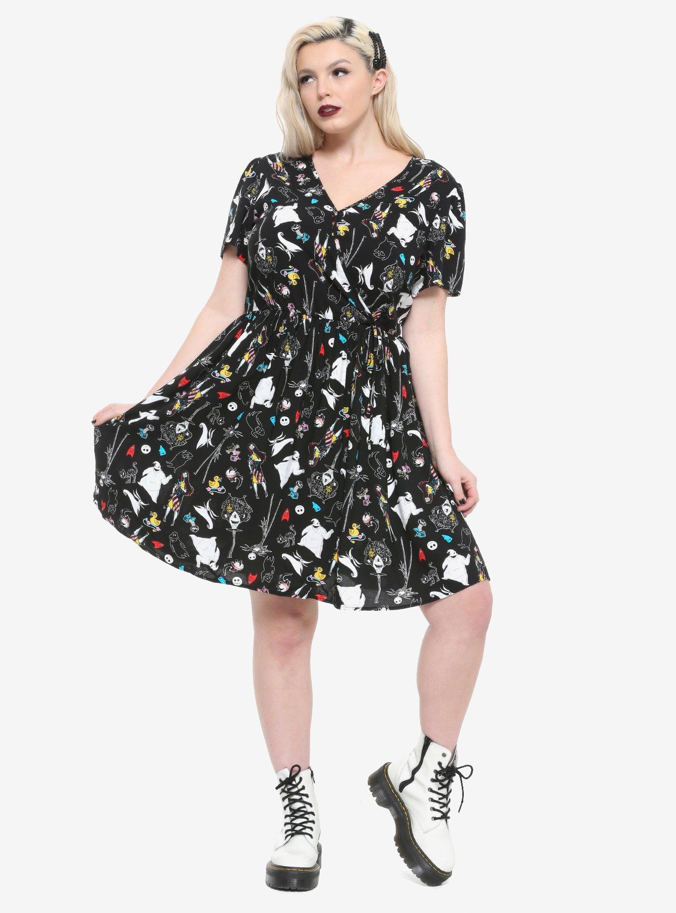 The Nightmare Before Christmas Faux Wrap Dress Plus Size, MULTI, alternate
