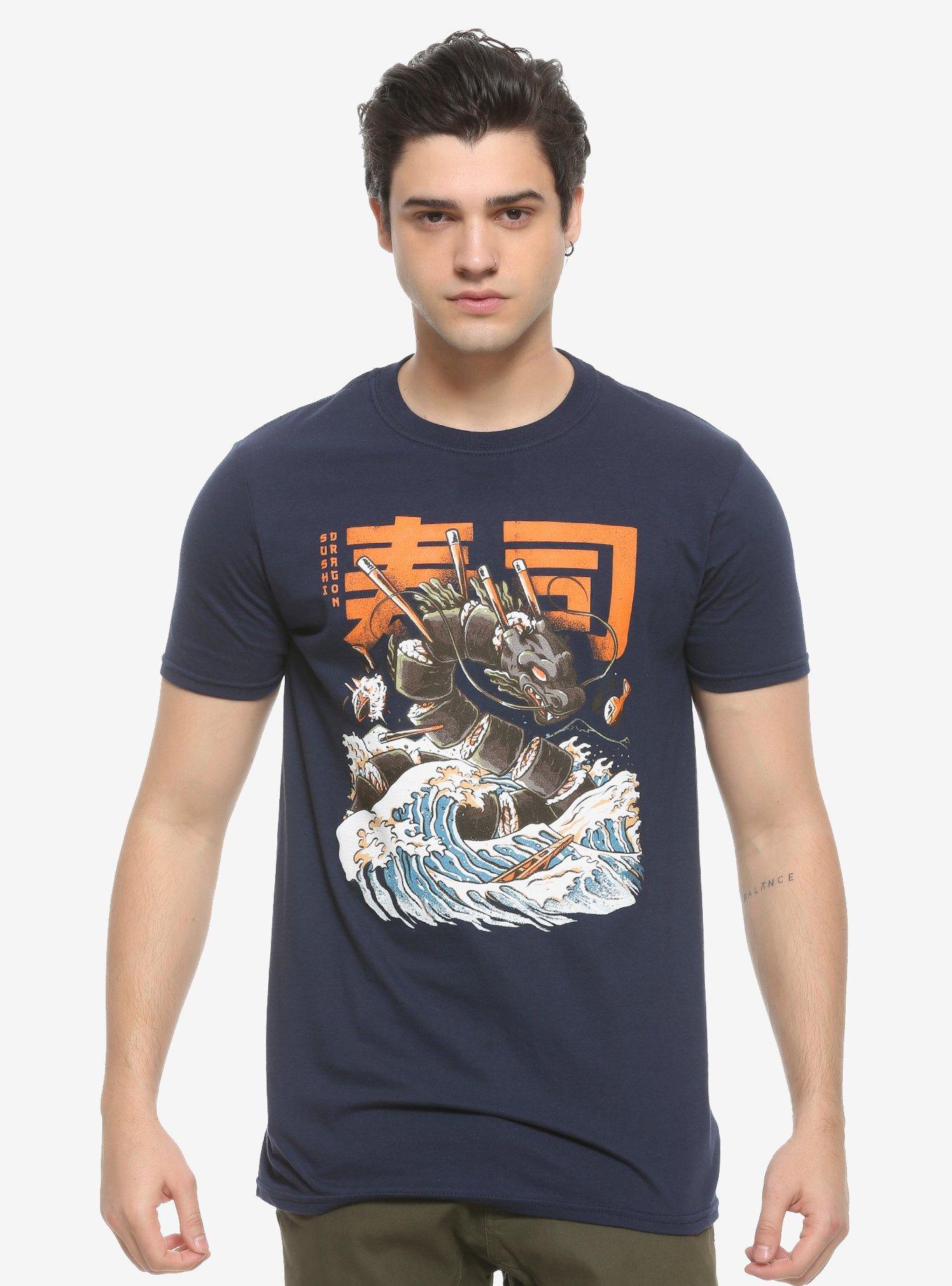 Great Sushi Dragon T-Shirt By Ilustrata, NAVY, alternate