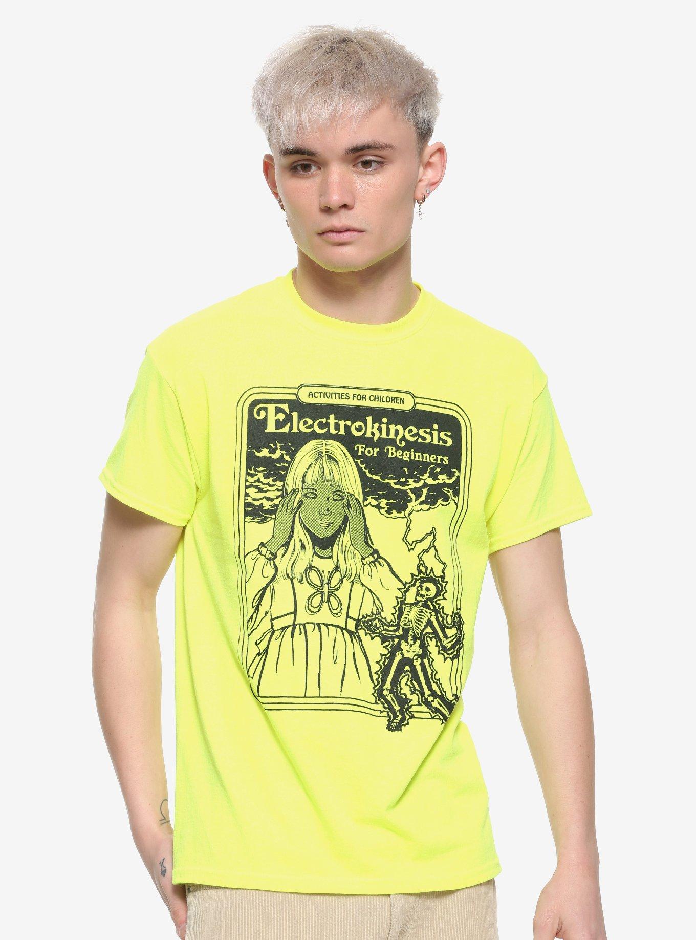 Electrokinesis For Beginners Neon Yellow T-Shirt By Steven Rhodes Hot Topic Exclusive, SAFETY GREEN, alternate