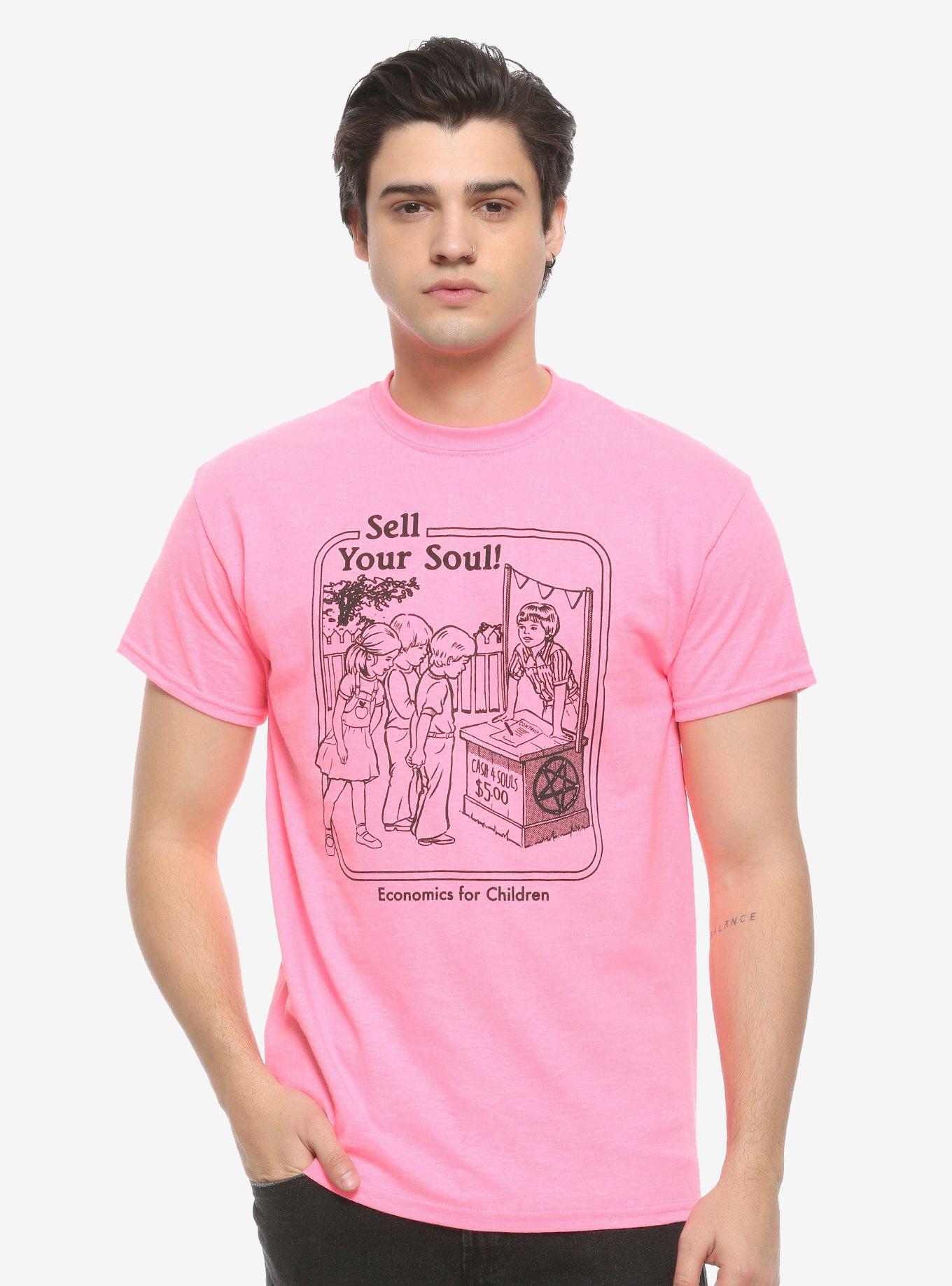 Sell Your Soul Neon Pink T-Shirt By Steven Rhodes Hot Topic Exclusive, NEON PINK, alternate