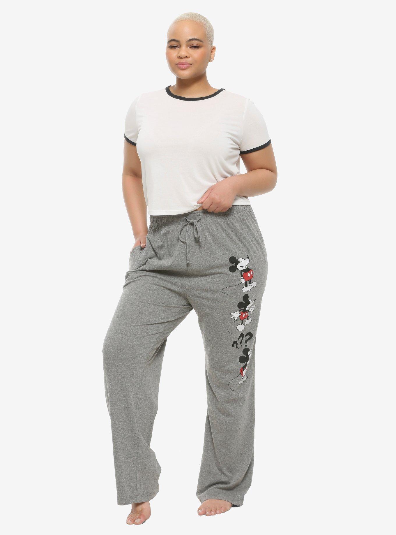 Disney Mickey Mouse Classic Reactions Girls Pajama Pants Plus Size, HEATHER GREY, alternate