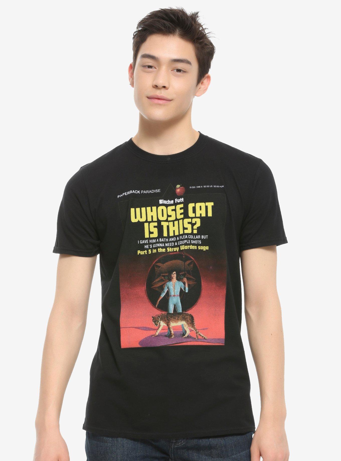 Whose Cat Is This? T-Shirt By Paperback Paradise, BLACK, alternate