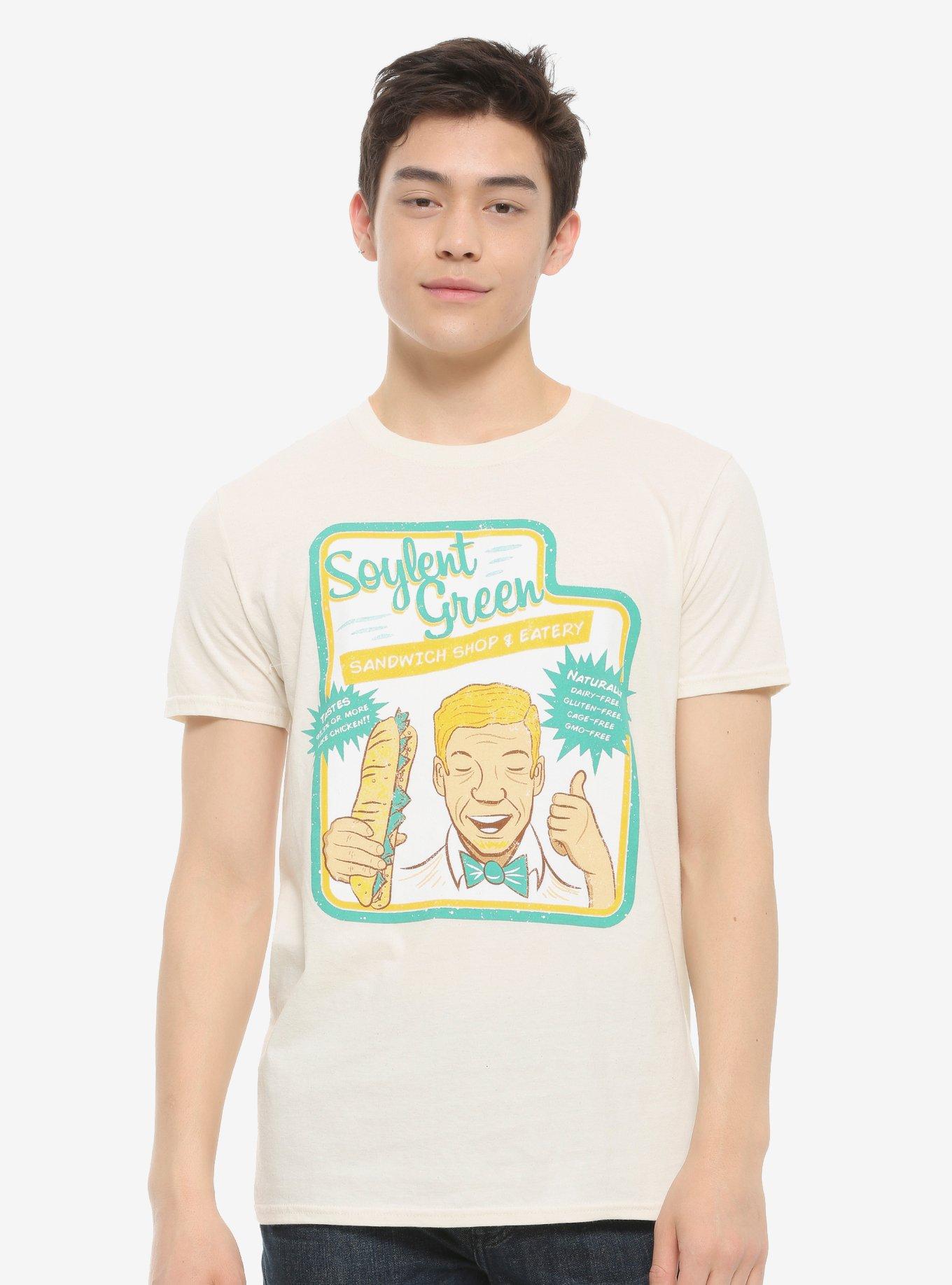 Soylent Green Sandwich Shop T-Shirt By HB Design, BLACK, alternate