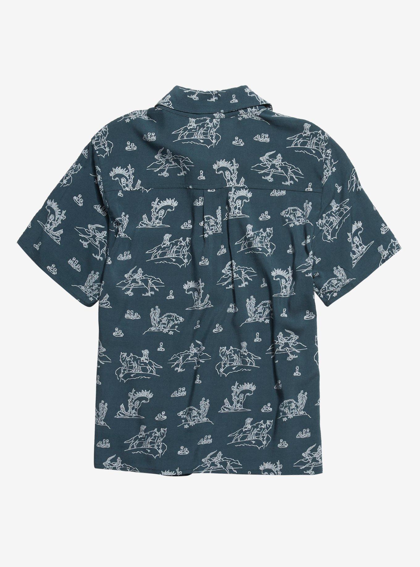 Her Universe Studio Ghibli Capsule Collection Princess Mononoke Characters Woven Button-Up, MULTI, alternate