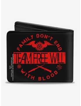 Supernatural Team Free Will Family Dont End With Blood Bi-fold Wallet, , hi-res